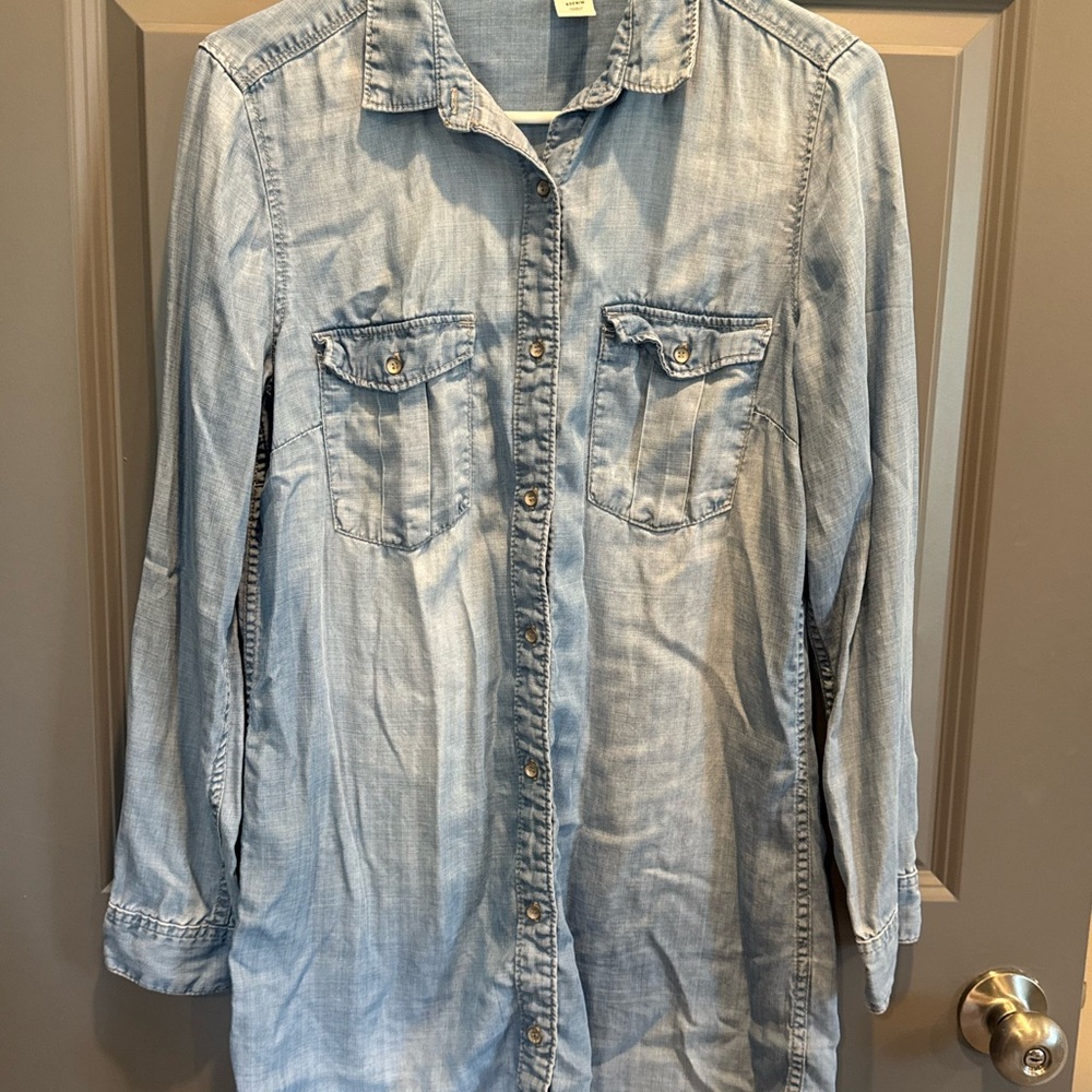 Light Wash Denim Button-Up Shirt